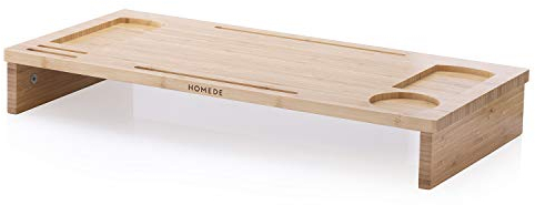 Homede Laptoptisch 65 x 30,5 x 9 cm Laptopständer Knietablett Laptopunterlage Betttisch Bambus Ochte braun