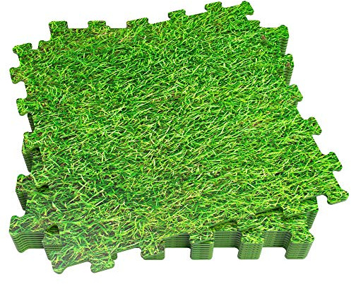 Aktive 52798 - Protector suelo césped, goma EVA, 8 piezas, cada pieza mide 50x50 cm, para piscina desmontable