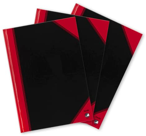 Bantex Notizbuch A5 liniert, 192 Seiten, 70 g/m², Hardcover, schwarz, 3 Stück