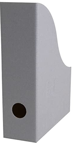 10 x PresentFill® Kleine Stehsammler Zeitschriftensammler Stehordner Schiefergrau für DIN A5 Format aus 100% Recycling Karton - Made in Germany für Schreibtisch, Archiv und Aufbewahrung