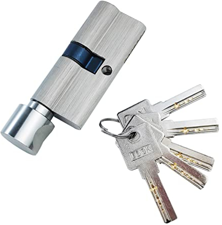 Qrity Thumb Turn Euro Cylinder Lock 40/40 (80mm), Euro Door Barrel Lock with 5 Keys, Anti-Bump, Anti-Drill, Anti-Pick Door Lock with Keys, High Security for Wooden, UPVC and Composite Doors