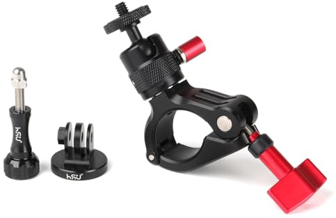 HSU Soporte de Bicicleta para GoPro Cámara, Soporte de Manillar para Insta360, 360 ° Rotación de Montaje de la Motocicleta para Cámaras de Acción
