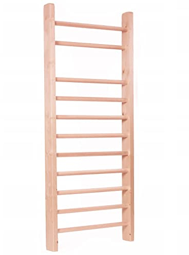QLS Sprossenwand Holz Kletterwand Rehabilitation Klettergerüst 11 Sprossen 195x80cm