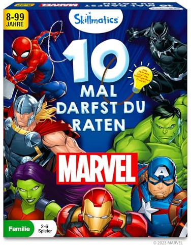 Skillmatics-Kartenspiel: 10 Mal darfst du raten – Marvel, Schnelles Spiel mit klugen Fragen, Geschenke für Kinder ab 8 Jahren, Großer Familienspaß