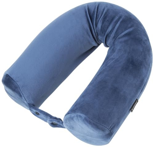 Brookstone Free-Form Memory Foam Twist resekudde justerbar, rullkudde för nacke, haka, ländryggen och benstöd, storlek en storlek, blå