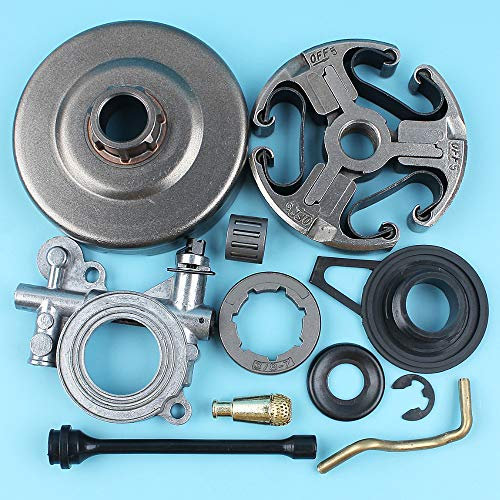 For Hus 362 365 371 372 Bomba de aceite de motosierra Línea de filtro Herramientas eléctricas 3/8 -7T Embrague Tambor Llanta Piñón Kit de engranaje helicoidal Herramienta eléctrica para exteriores