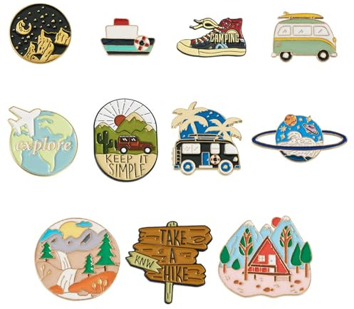 Pandahall Various Theme Alloy Enamel Brooches Lapel Brooch Enamel Pin Set