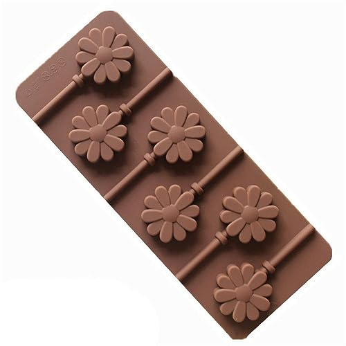 GIVBRO Moules à sucettes en silicone en forme de fleur pour sucettes, bonbons, chocolat, gelée, glaçons