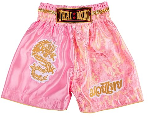 MUAY NATION Shorts de Boxe Thaï pour Enfants (2 à 12 Ans) Filles et garçons, Shorts pour Muay Thaï, MMA, Arts Martiaux