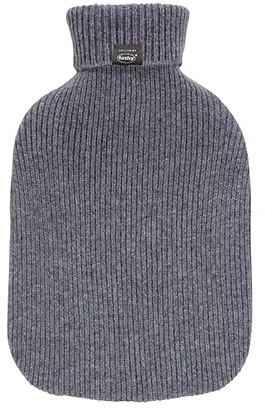 Fashy Wärmflasche mit hochwertigem Strickbezug aus Kaschmir, grau 2,0 L