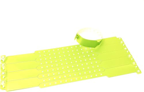 PVC Einlassbänder Vinyl Kontrollbänder Eintrittsbänder - twist4® (neongelb, 10)