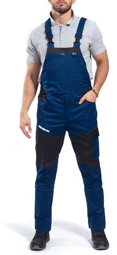 Stenso EOS Arbeitslatzhose Herren Stretch YKK-Reißverschluss | Reflektierende Elemente, verstellbare elastische Träger, YKK-Reißverschluss, seitliche Knöpfe, Stretch und drei Taschen