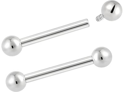 Pierced Koala (14G 12mm) titanio con filettatura interna piercing per lingua capezzolo trago cartilagine orecchini a barra industriale gioielli per il corpo