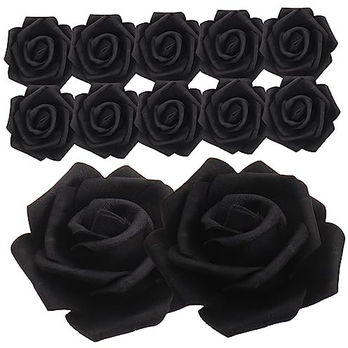 Cabilock Künstliche Rosenköpfe Künstliche Rosen Köpfe Schwarze Schaumrosen Für DIY Bastelarbeiten Und Dekoration Faux Rose Blütenköpfe Für Hochzeiten Partys Und Rosenköpfe
