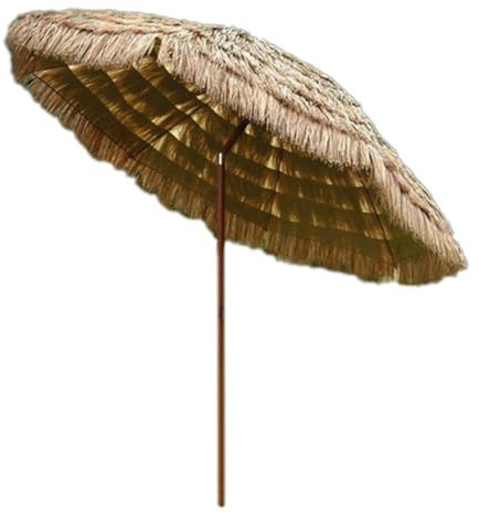 Generisch Ombrellone da spiaggia hawaiano, ombrellone in paglia per terrazza e giardino, pieghevole e regolabile, 200cm/78.7in