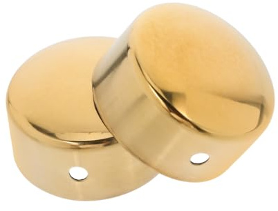 Anneome Handrail End Caps Cover 2Pcs for 45Mm Handrail Railing Fittings | Stainless Steel, Golden, 1.77X1.77X0.98in, Round Stair Hand Rail End Cover, Smooth Finish, Residential Commercial Use