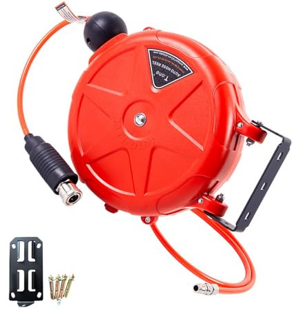 Zenlir Avvolgitubo Automatico Retrattile per Tubi da Giardino. Avvolgitubo dal Design Pratico per Un Facile utilizzo e stoccaggio in Garage o Officina.