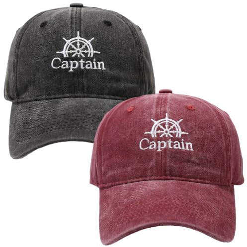 Anchor bestickte Kapitänsmütze, Skipper, Bootfahren, Baseballkappe, verstellbar, nautische Yacht, Marine, Seemanns-Trucker-Mütze