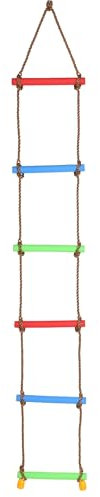 Kletterleiter für Kinder mit 6 bunten Sprossen L 200 cm - Kletterseil - Strickleiter für Kinder - Kletterleiter
