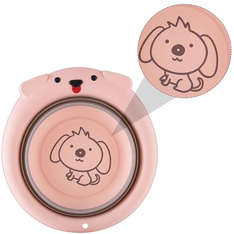 Zusammenklappbares Waschbecken für Babys und Kinder Rosa | Kunststoff, Cartoon Form, 1 Stück, Handlich für Reise und Aufbewahrung