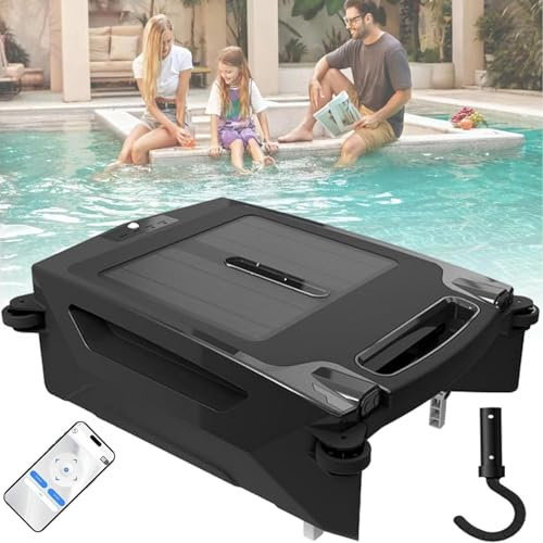 JJENXYYDS Robot aspirateur de Piscine, écumeur Solaire, avec Moteur sans balais, Collecte des déchets, Voyant Lumineux, évitement Automatique des Obstacles, pour Toutes Les piscines