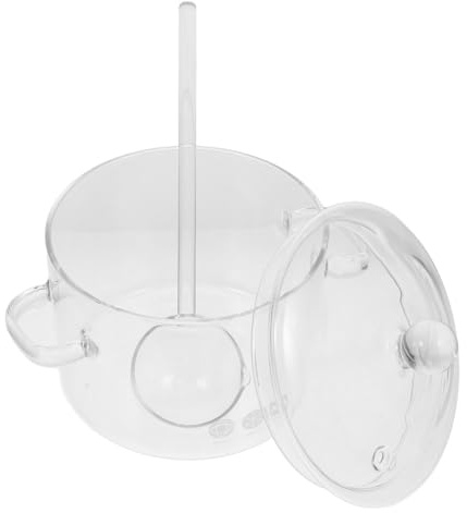 Zerodeko Casserole en Verre Borosilicate Haute Résistance 1500ml avec Couvercle et Poignées Doubles pour Cuisson Familiale et Soupe de Nouilles avec Cuillère Longue