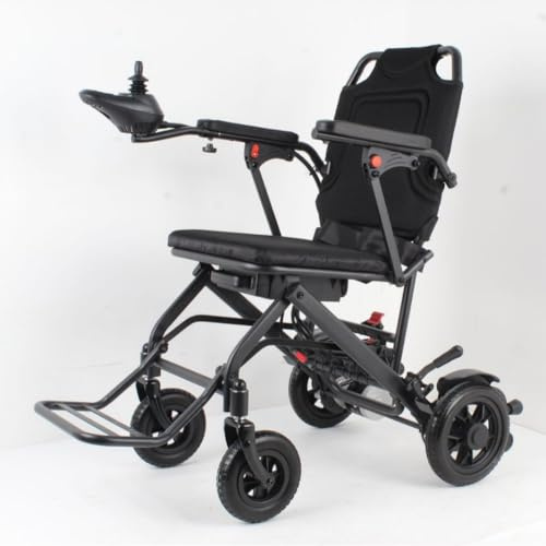 Silla de Ruedas Eléctrica Plegable Ligera, Todo Terreno, Doble Batería de Litio Extraíble, para Interior Exterior Viajar, Marcos de Aluminio y Fibra de Carbono, para Movilidad Reducida,aprobada