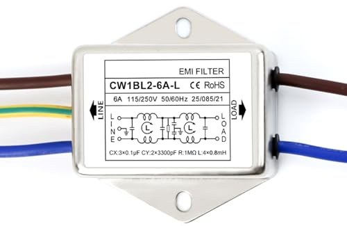 CHAKAE Filtro Supresores De Interferencias Electromagnéticas De 250 V Filtro para Perturbaciones Pulsos Continuas E Intermitentes Interferencias