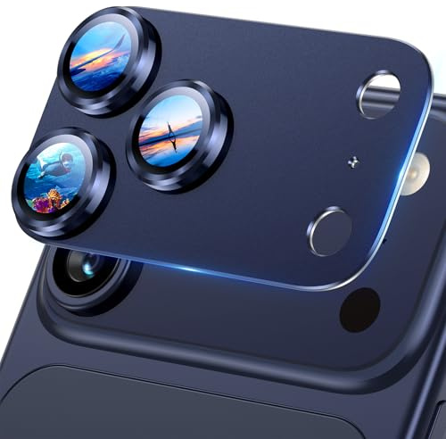 UniqueMe for iPhone 17 Pro Max Camera Lens Protector - 1 pack Deep Blue | All-in-One Aluminum Alloy Metal, Strong Drop Protection, Easy Installation, Full Coverage, Well-fitting