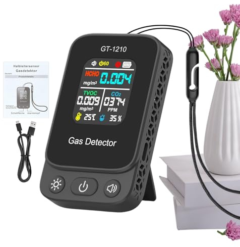 Rilevatore di qualità 'aria,Sensore in reale | Misuratore della batteria con temperatura e umidità | per casa camera da ufficio auto hotel