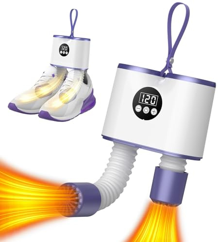 DEECOZY Electric Shoe Dryer, Retractable Boot and Glove Dryer with Timer | Portable boot warmer with heat blower for drying shoes, gloves, hats, socks and ski boots; retractable design for storage