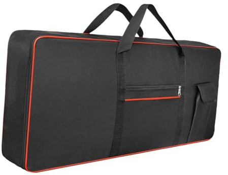 mophrati Tragbare, wasserdichte Keyboardtasche mit 61 Tasten und Polsterung für sicheren Transport bei Konzerten und Open Air Auftritten, Rot