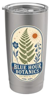 Cyanotype Botanical Fern Wildflower Art Stainless Steel Insulated Tumbler