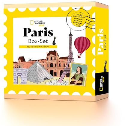 Box-Set Paris. Baue deine Mini-Stadt: National Geographic Kids; mit 6 Bastelbögen aus Pappe, Stadtplan, Suchspiel, Brettspiel, Büchlein; für Kinder ab 6 Jahren