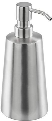 bremermann Bad-Serie Piazza - Seifenspender, 350 ml Fassungsvermögen - nachfüllbarer Flüssigseifenspender ideal für Bad und Küche, Soap Dispenser aus Edelstahl matt