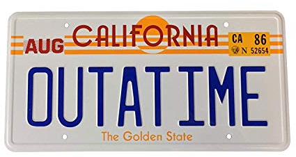 Super6props OUTATIME DeLorean Replica Prop License Plate Embossed/Metal Stamped on Aluminium. Dimensions 300mm x 150mm.