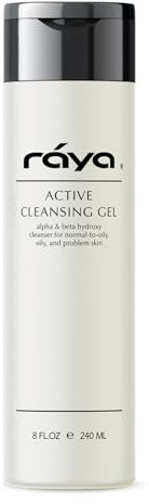 Raya Active Facial Cleansing Gel (G-107), Oil Control Cleanser with AHA and BHA, Deep Pore Gel for Oily and Break-Out Skin, Gentle Face Wash for Women and Men, Suitable for Daily Use, 8oz or 16oz btl