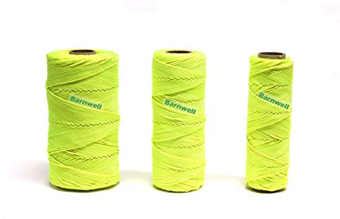 Barnwell Fluorescent Hi-Vis Yellow Braided Nylon Masons Builders Brick Block Line Bricklayers (500ft (150m))
