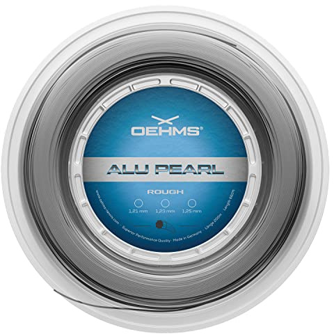OEHMS Alu Pearl Rough | Gerillte Co-Polyester Tennissaite | Spin & Control | Ø 1,23 mm (17 g) | 200 m Rolle (201,2 m)