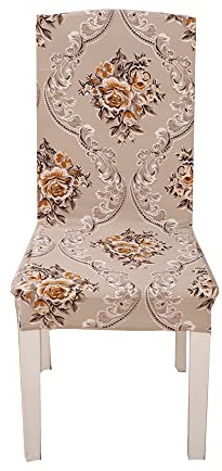 FANSU Stuhlhussen 1/2/4/6 Stück, Esszimmer Stuhlbezug Hohe Rückenlehne, Retro Gedrucktes Stretch Beschützer Stuhlhussen, Universal für Hochzeit Partys Deko (Vintage-Rose,6 Stück)
