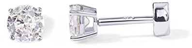 PAVOI 14K Gold Plated Solid 925 Sterling Silver Post Cubic Zirconia Stud Flat Back Earrings for Women | Cartilage Earring | Helix Piercing Jewelry | Small Stud Earrings for Women