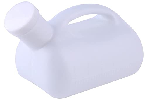 Herren-Urinale für Männer, 3000 ml, super großes Fassungsvermögen, tragbar, männliches Urinbecher, Bett mit Deckel, Urinflaschen für Männer, Zuhause, Fahren und Reisen (weiß/blau) (Farbe: weiß)
