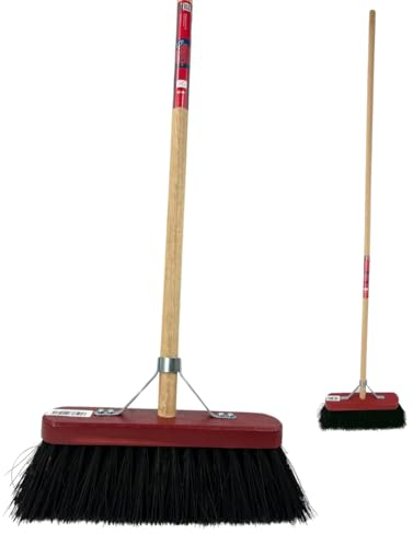 Synx Tools -Scopa - Colombo Scopa - Cappuccio Rosso - 30CM - Capelli in fibra naturale - Capelli scopa - Scopa - Scopa Esterna - Spazzole per scrub - Scopa esterna