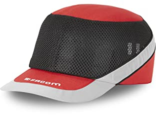 Facom Casquette de securite Homme NF EN 182 (certifiée), Bricolage et Chantier, Rouge, Noir, Gris, Blanc, Taille TU