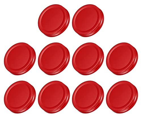 sourcing map Mason Jar Lids, 70mm/2.76 Regular Mouth Tin Plate Caps Leak Proof for Canning Jars Kitchen Storage, (Red 20Pcs)