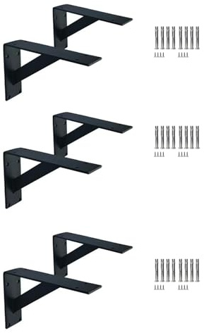 6Stück Schwerlastkonsole, Tragkraft 500 kg, Regalträger, Metall Winkelkonsole für schwere Lasten Regale, für schwere DIY-Werkbänke (60cm/23.6in)