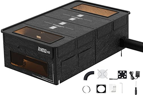 ATOMSTACK FB2 Plus Gehäuse für Laser Graviermaschine, 1170 * 730 * 310mm Enclosure Schutzbox, Rauchfiltersystem, <50dB Schalldichte Gravur Eehäuse für Lasergravier schneidmaschinen