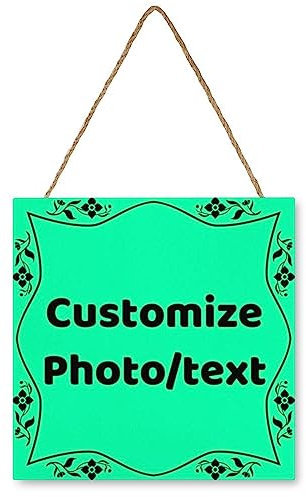 GZYZXP Holzschilder, Personalisiertes Türschild aus Holz, dekorative Holztafel, Türhänger, Wandanhänger, Dekoration, Passen Sie Text, Farben und Logos an, Namensschild für Familien, Haustürschild