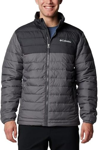 Columbia Powder Lite II Chaqueta, Forro Reflectante Omni-Heat, Tela Resistente al Agua, Capucha Ajustable, Bolsillos Seguros, Puños Elásticos - Hombre