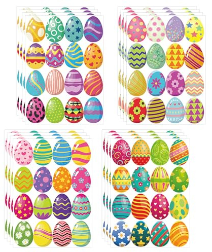 16 Hojas Pegatinas de Pascua,256 Piezas Redondas Adhesiva Etiqueta Huevo,Huevo de Pascua Pegatinas,Pegatinas Ventana Pascua,Pegatinas de Decoración para Pascua,Sobres,Tarjetas de Felicitación
